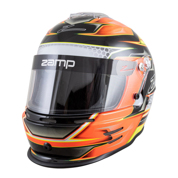 Zamp RZ-42Y Youth Snell - CMR2016 Helmet - Orange/Yellow - Youth Helmets - Front - Fast Racer