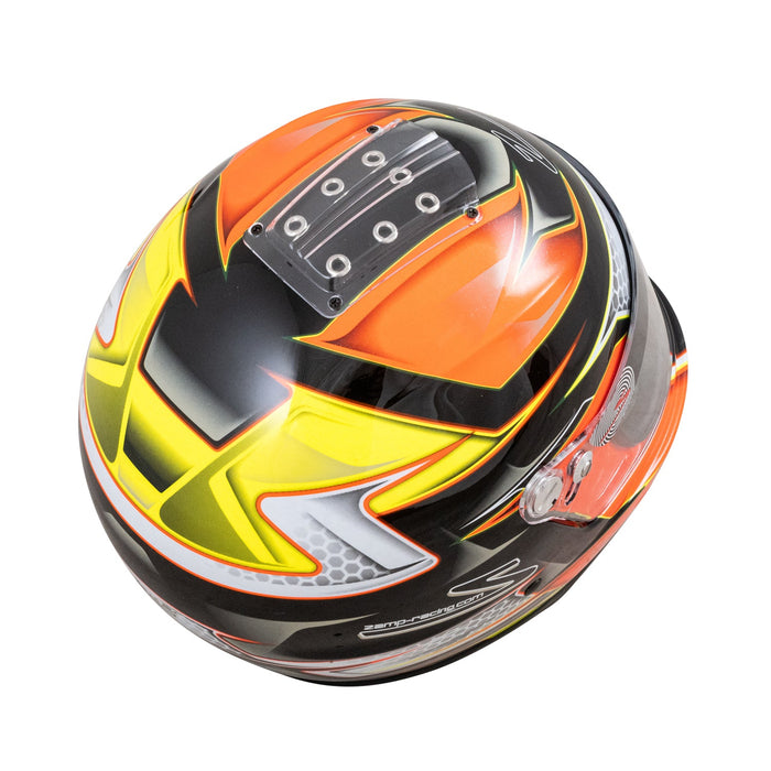 Zamp RZ-42Y Youth Snell - CMR2016 Helmet - Orange/Yellow - Youth Helmets - Rear - Fast Racer