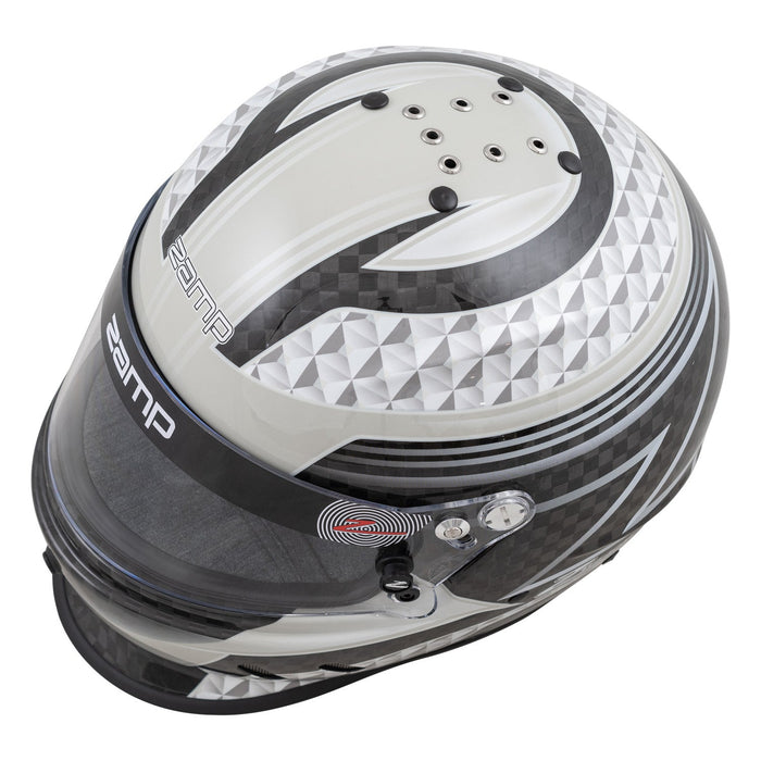 Zamp RZ-65D Graphic Carbon SNELL SA2020 Racing Helmet - Grey Carbon Graphic - Top - Fast Racer 