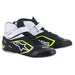 Alpinestars Tech-1 K V2 Karting Shoes - Black/White/Yellow - Pair - Fast Racer