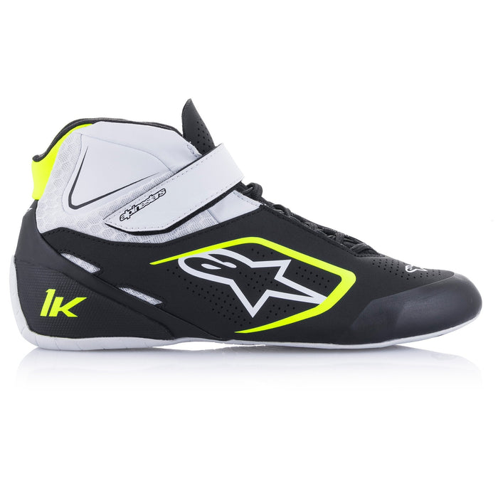 Alpinestars Tech-1 K V2 Karting Shoes - Black/White/Yellow - Right - Fast Racer