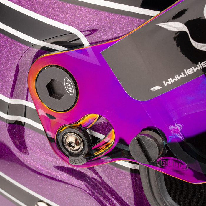 Bell KC7-CMR Kart Helmet - Lewis Hamilton 2020 Purple / Black - Pivot Detail - Fast Racer