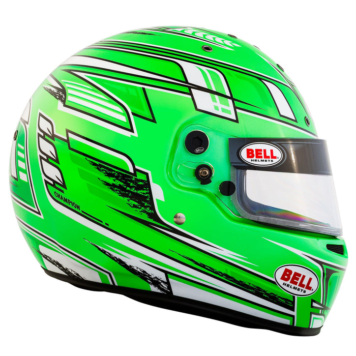 Bell KC7-CMR Youth Kart Helmet - Champion Green - Right - Fast Racer
