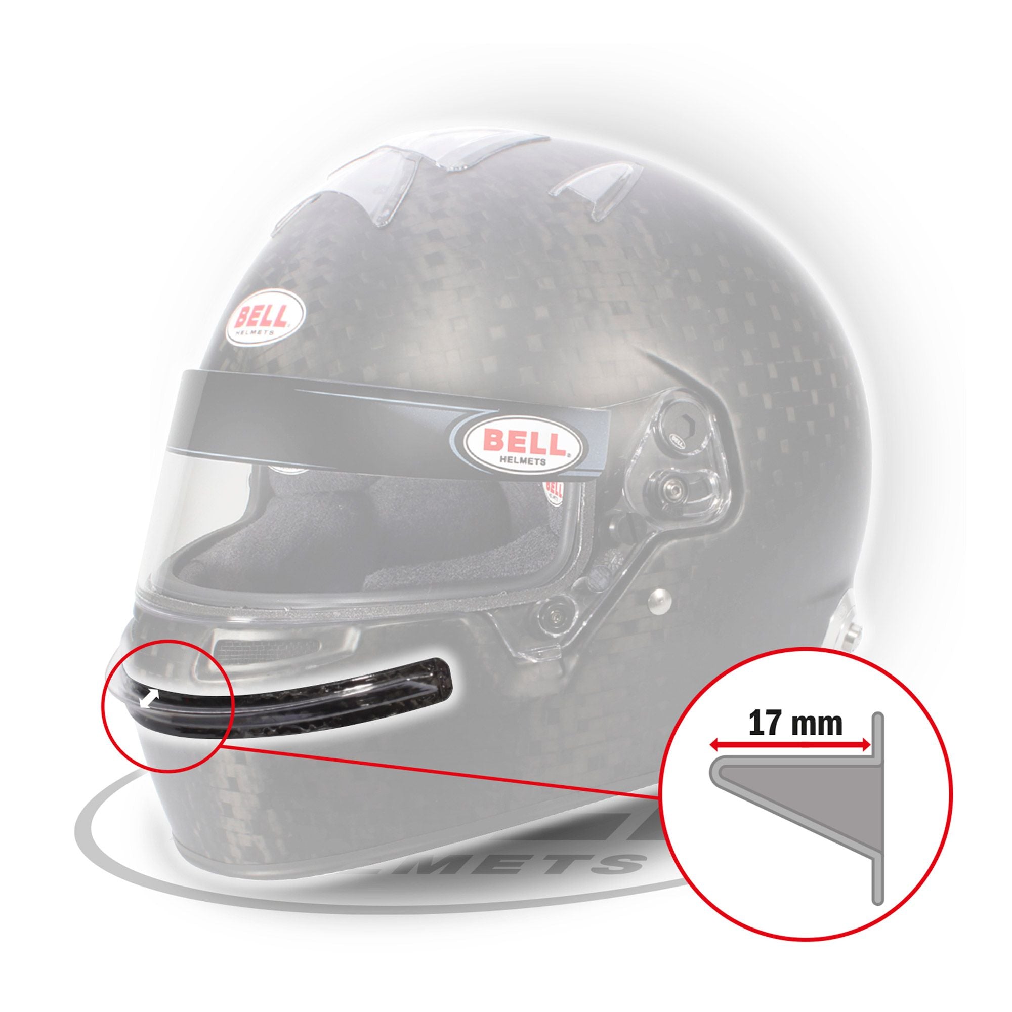 CPW RBハイブリッドグリッパー 300 レーティング191 Bell Clear Chin Bar Gurney For HP7, HP77, RS7, KC7 Helmets -Fast
