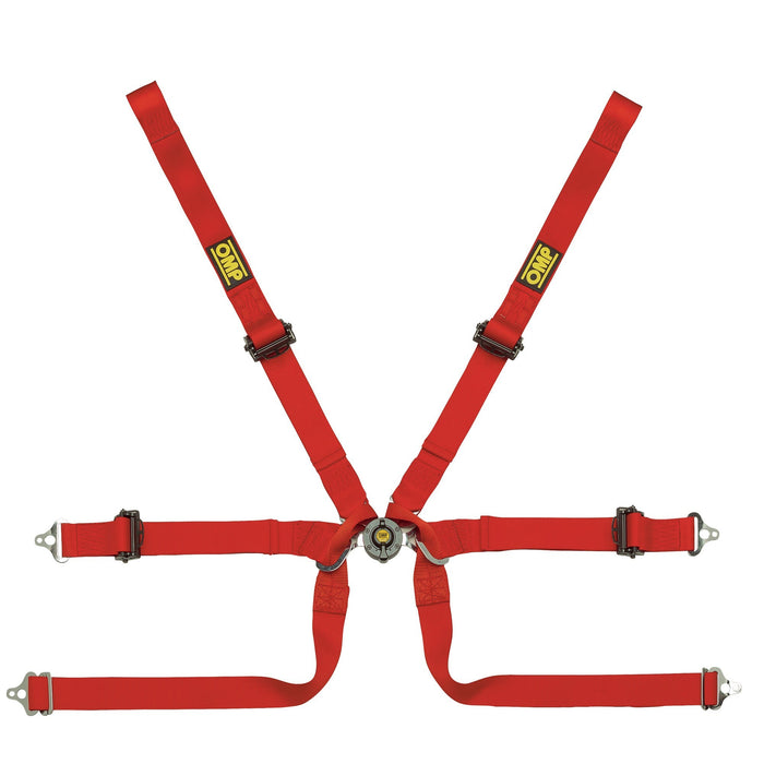 OMP Tecnica 0206 HSL Formula 6 Point Racing Harness, Red - Fast Racer