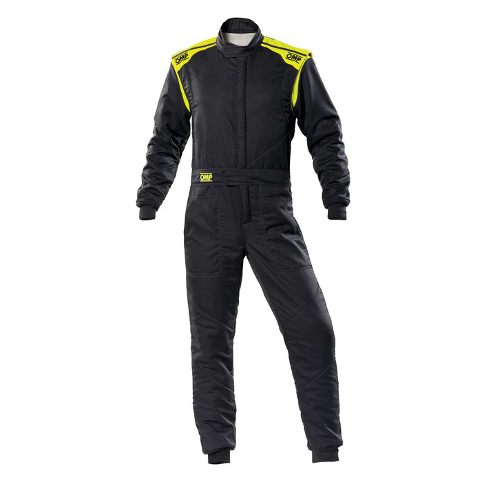 OMP FIRST-S Racing Suit - Anthracite/Fluo Yellow - Front - Fast Racer