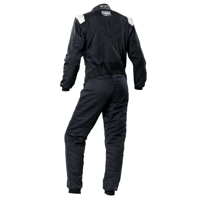 OMP FIRST-S Racing Suit - Black/White - Back - Fast Racer