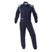 OMP FIRST-S Racing Suit - Navy Blue/Cyan - Front - Fast Racer