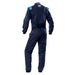 OMP FIRST-S Racing Suit - Navy Blue/Cyan  - Back - Fast Racer