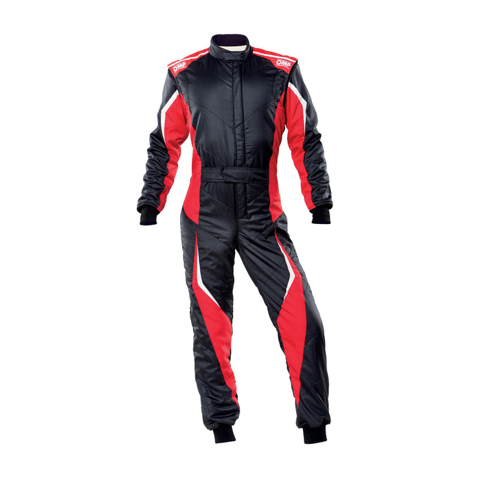 OMP Tecnica Evo Race Suit MY2021 - Fire Suit - Auto Racing Suit - Black / Red - Fast Racer