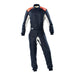 OMP ONE-S Auto Racing Fire Suit , Navy Blue / Orange Front - Fast Racer