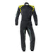 OMP Tecnica Hybrid Racing Suit - Black/Yellow - Front - Fast Racer