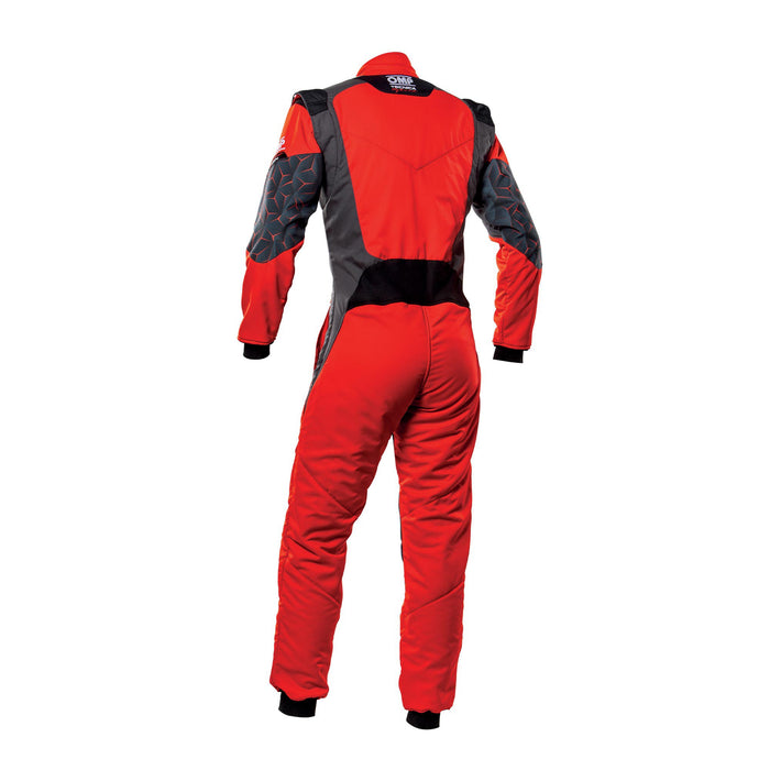 OMP Tecnica Hybrid Racing Suit - Black/Red - Back - Fast Racer