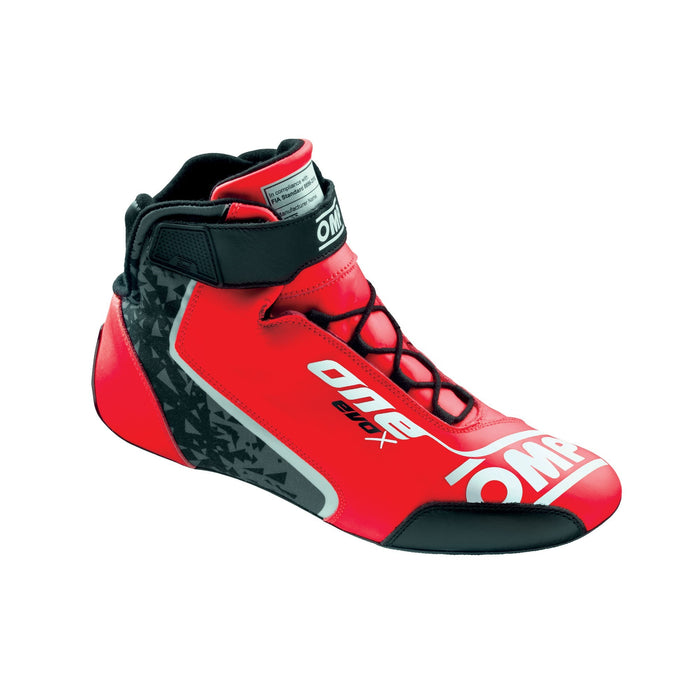 OMP ONE EVO X Professional Racing Shoes MY2021 - Right - Red / Black - Fast Racer