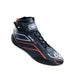 OMP ONE-S Auto Racing Boots Shoes , Navy Blue / Fluo Orange - Fast Racer 1