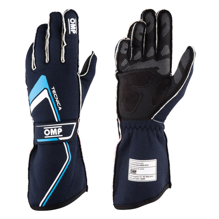 OMP Tecnica Race Gloves - Blue/Cyan - Pair - Fast Racer