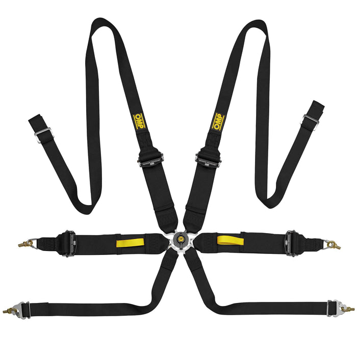 OMP Tecnica 3+2 Saloon 6 Point Harness, Black, Fast Racer