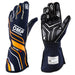 OMP ONE-S Racing Gloves MY2020, Navy Blue/Orange - FAST RACER