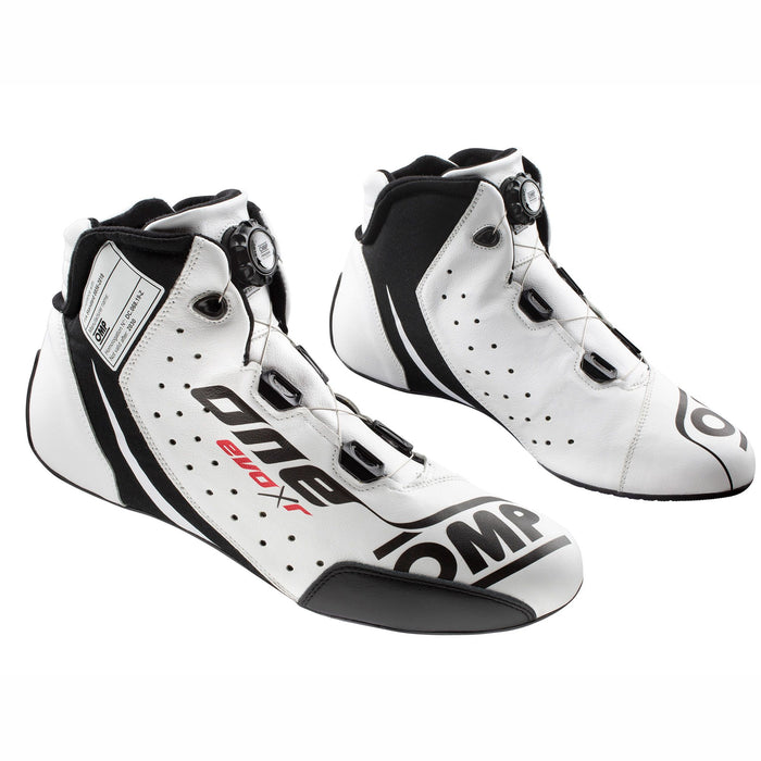 OMP ONE EVO X R Rotor Racing Shoes - Race Boots - Pair - White / Black - IC/805E - Fast Racer