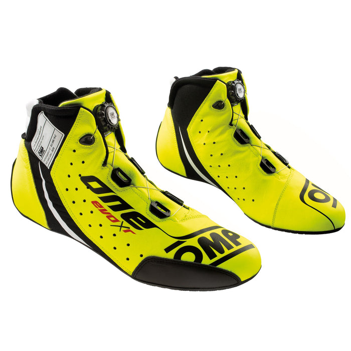 OMP ONE EVO X R Rotor Racing Shoes - Race Boots - Pair - Fluo Yellow / Black - IC/805E - Fast Racer