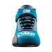 OMP KS-3 Karting Shoes MY2021, Kart Boots - Blue / Cyan - Front - Fast Racer
