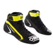 OMP First Racing Shoes, First Race Shoes, First Race Boots  - Pair - Black / Yellow - Fast Racer